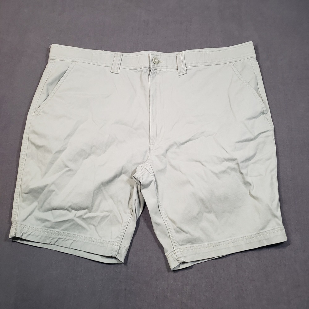 The Foundry Supply Co Chino Shorts Mens 44 Stone Beige Flat Front Stretch Cotton